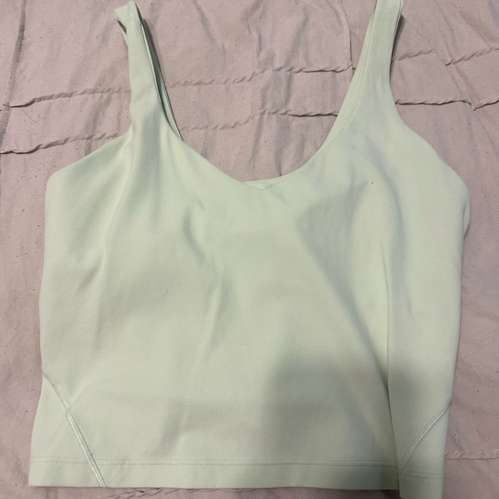 Lululemon Athletica Green Fitted Crop Tank Top